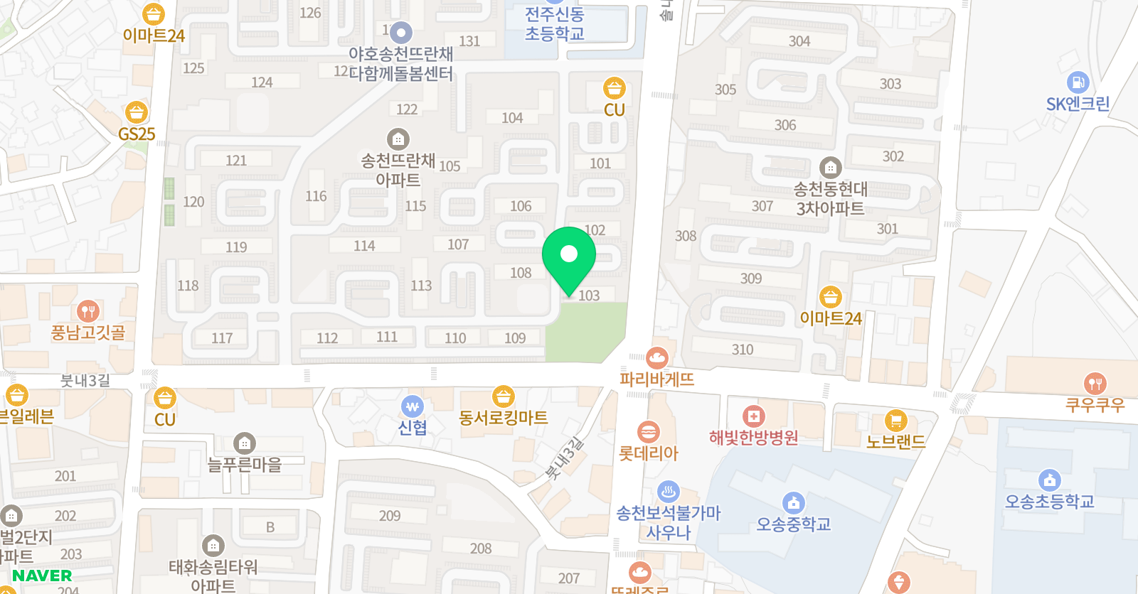 기탄 사고력교실 전주송천뜨란채점 위치