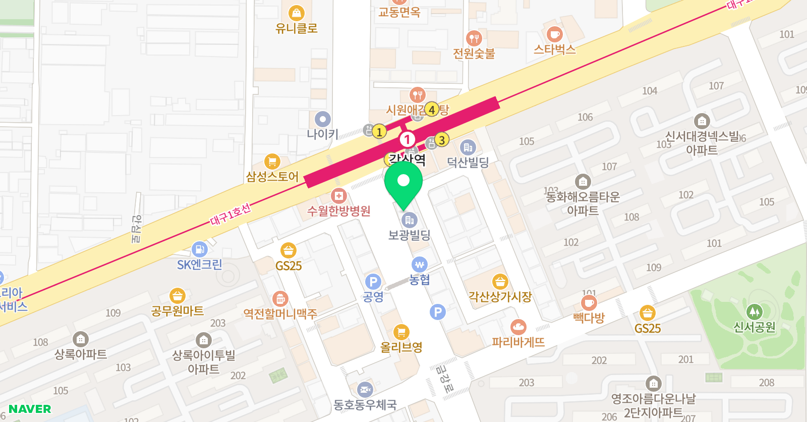 정직한 선생님들 영어수학학원 각산점 위치