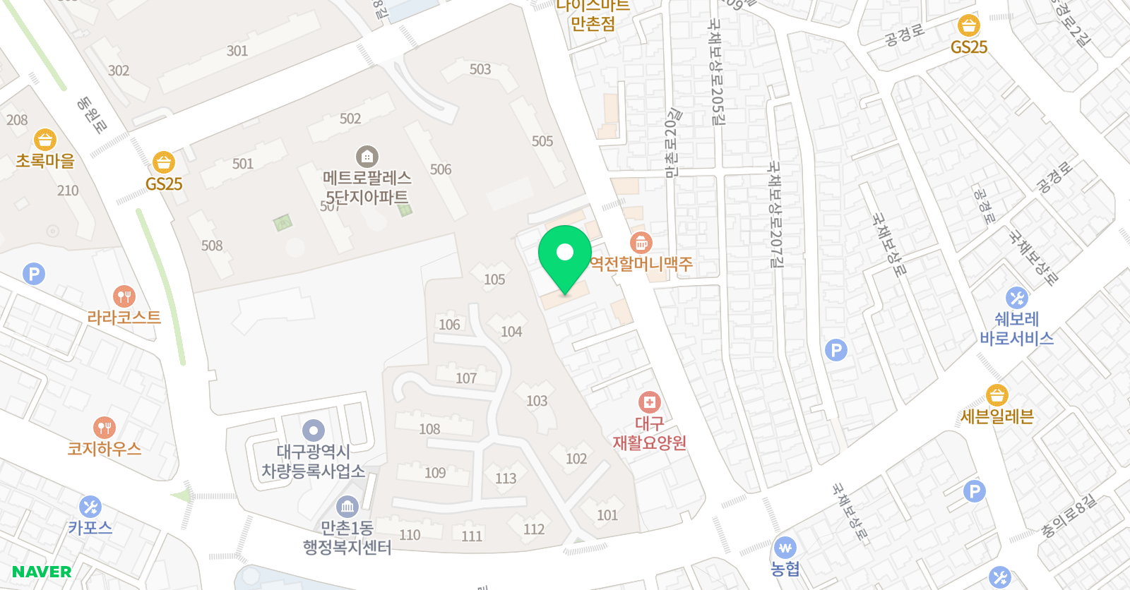 만촌 필그린음악F필아트 미술학원 위치
