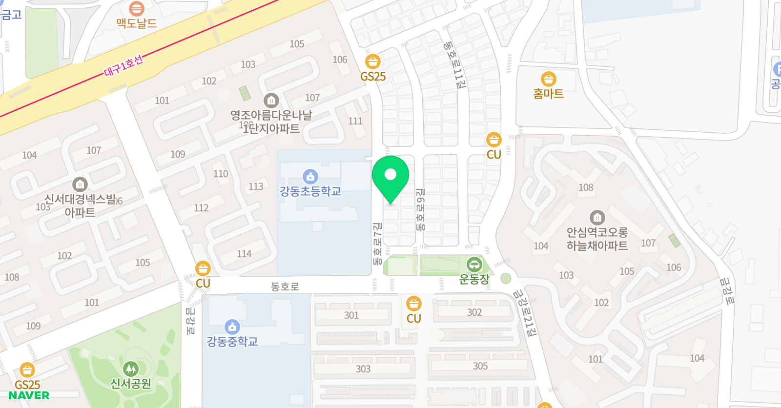 스마트해법영어 신서강동점 위치