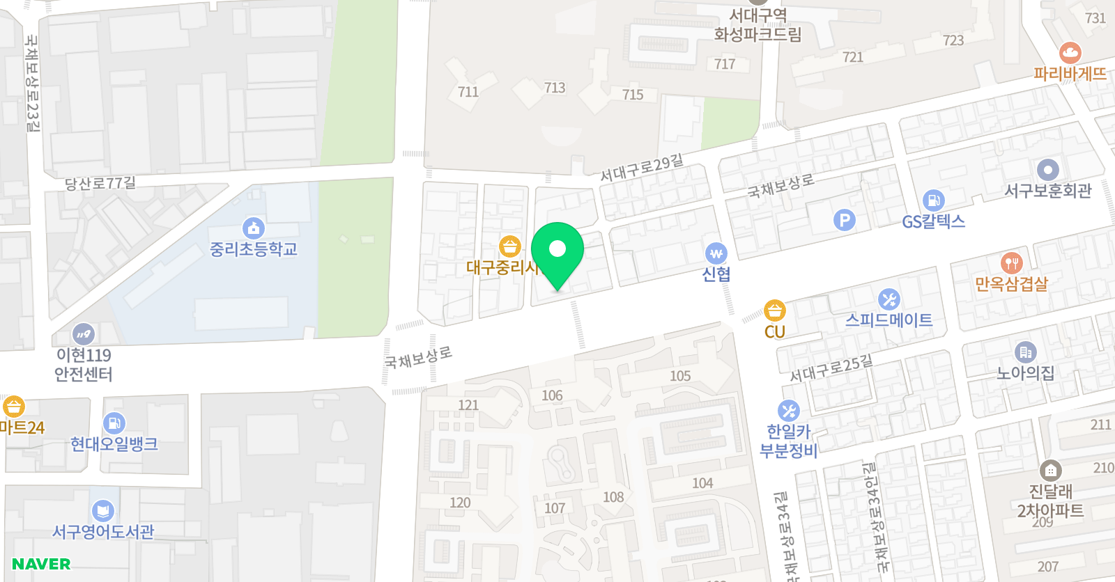 지앤비패럴랙스 학원 평리캠퍼스 위치