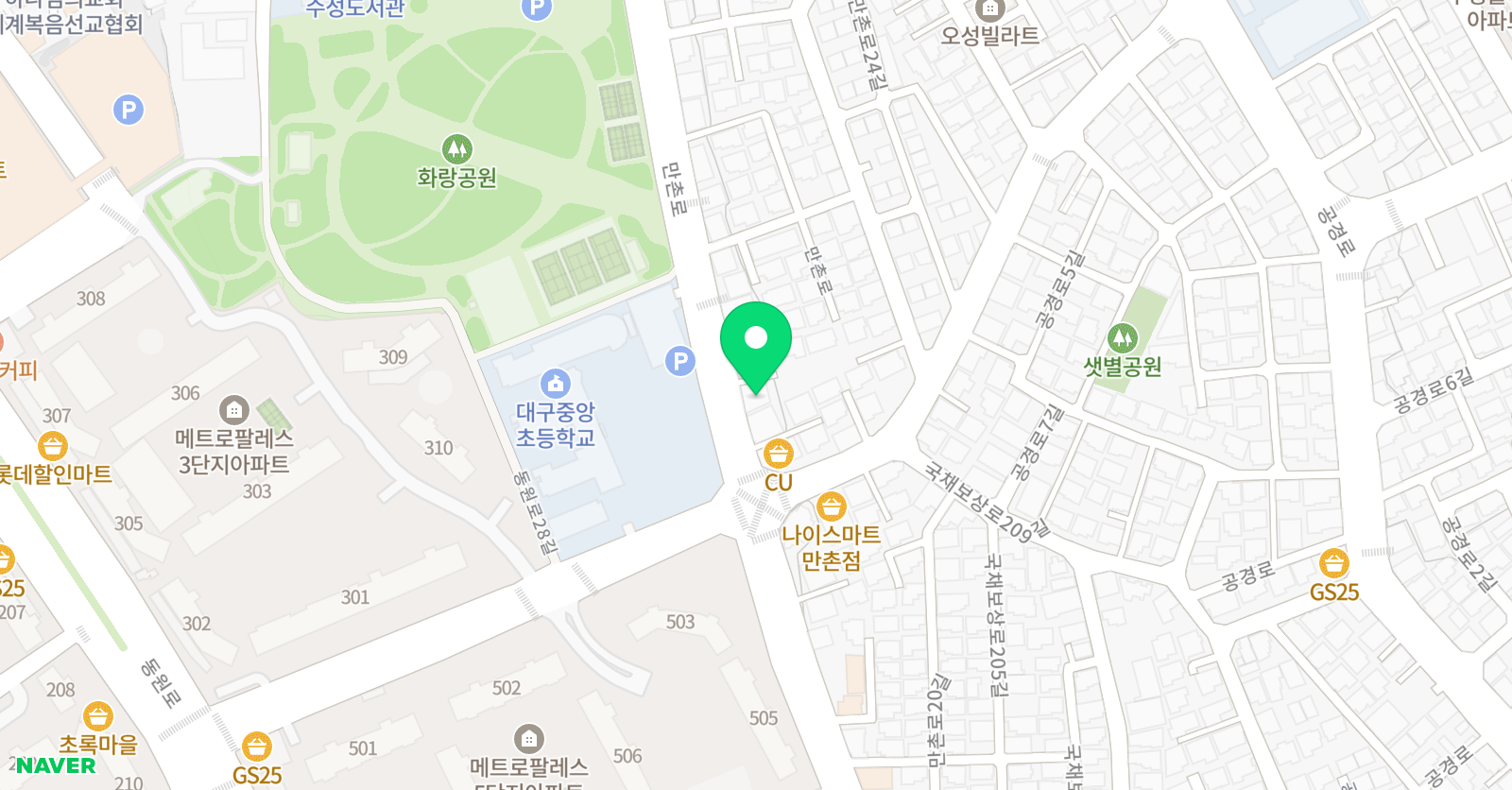 책나무 독서논술학원 대구만촌 위치