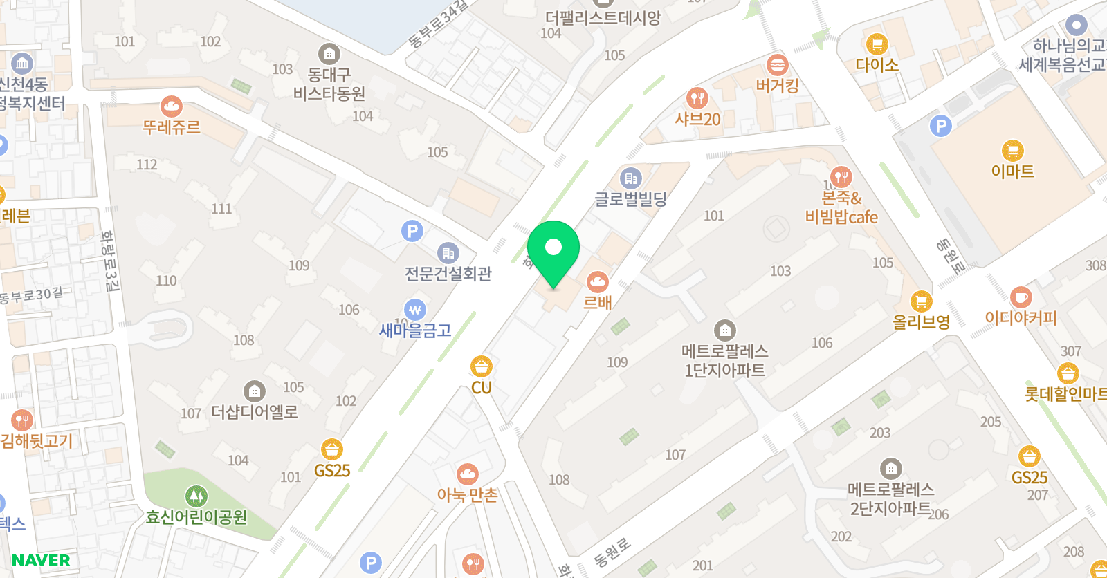 청담클루빌 만촌제1빌리지 위치