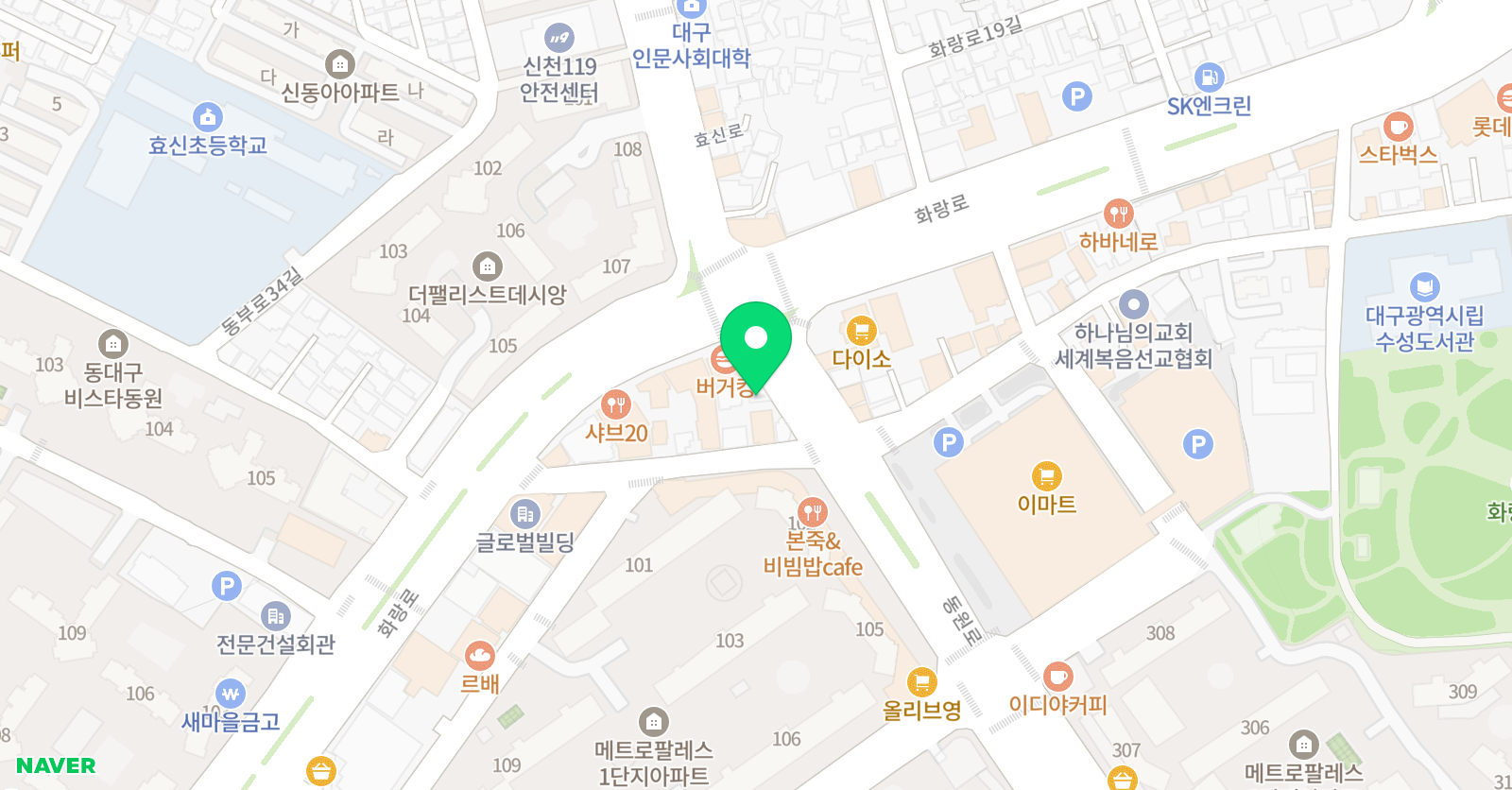 튼튼영어마스터클럽 어학원 만촌1동 위치