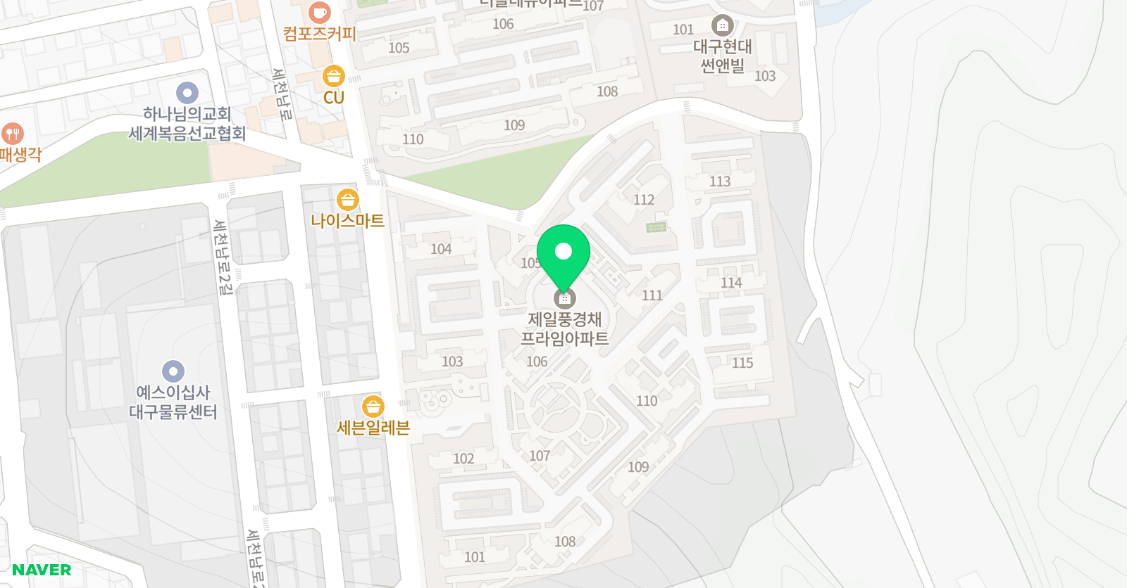 푸르넷 공부방 세천풍경채 공부방 위치