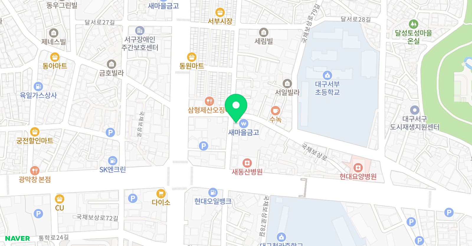 뮤엠 영어 이루다입시학원 비산점 위치