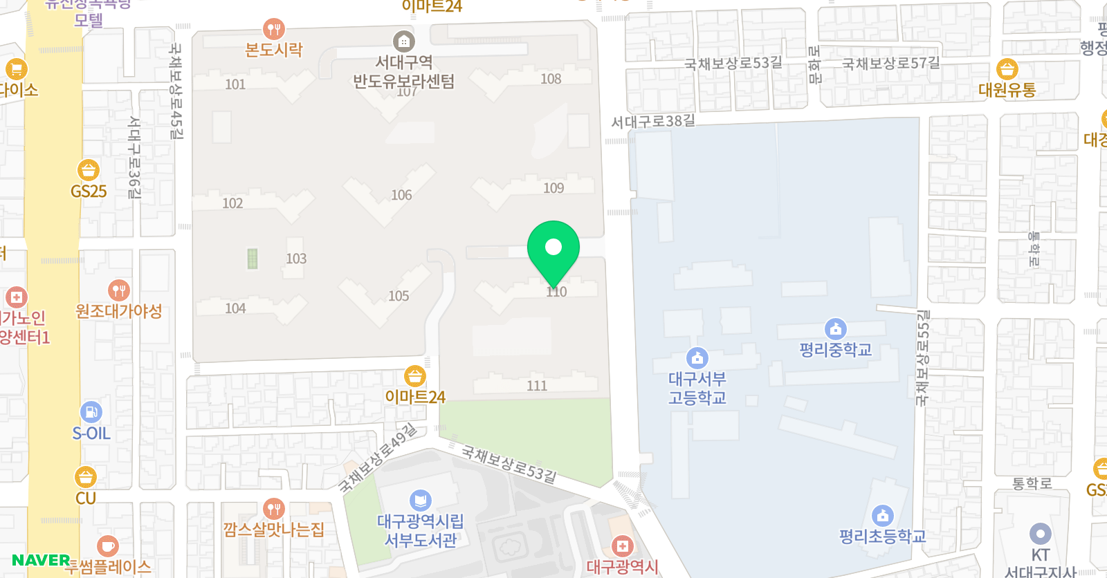 기탄사고력교실 서대구역반도유보라센텀점 위치