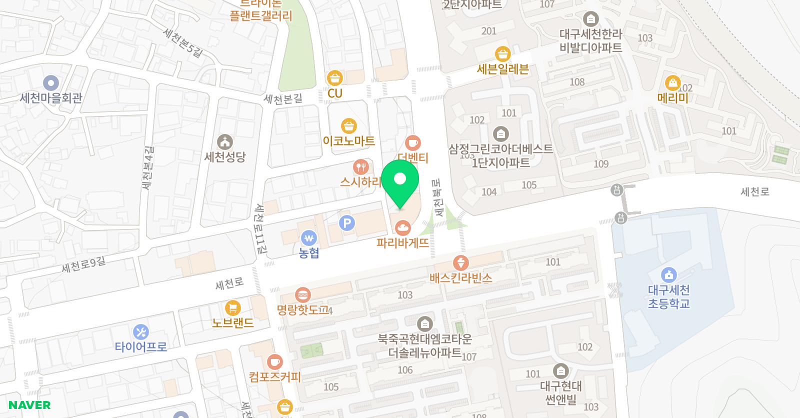 세천숲 음악학원 위치