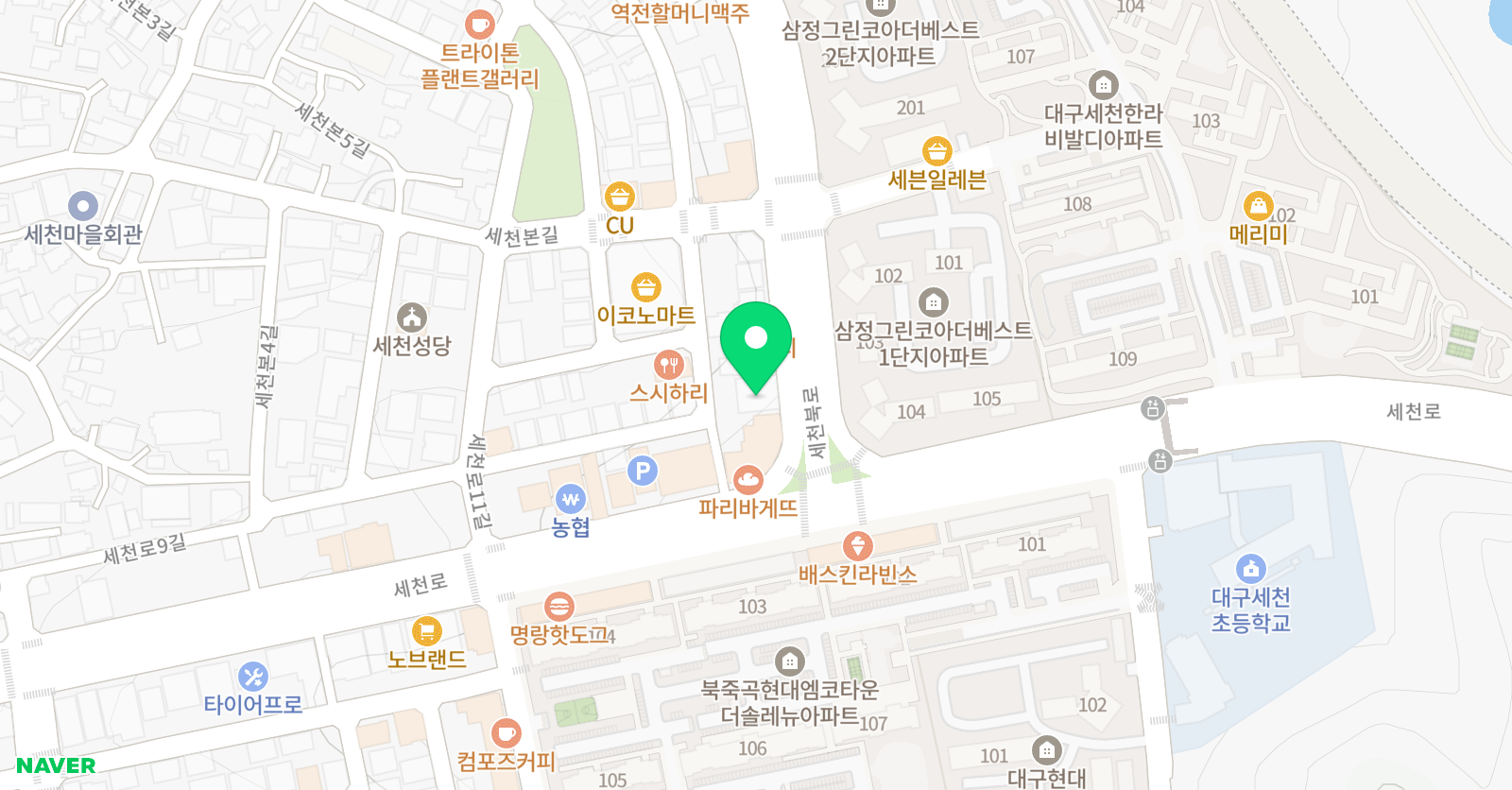 눈높이 러닝센터 세천학원 위치