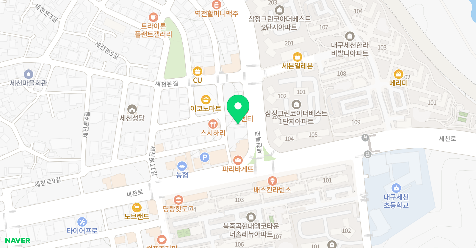 스프라이팅 어학원 세천점 위치