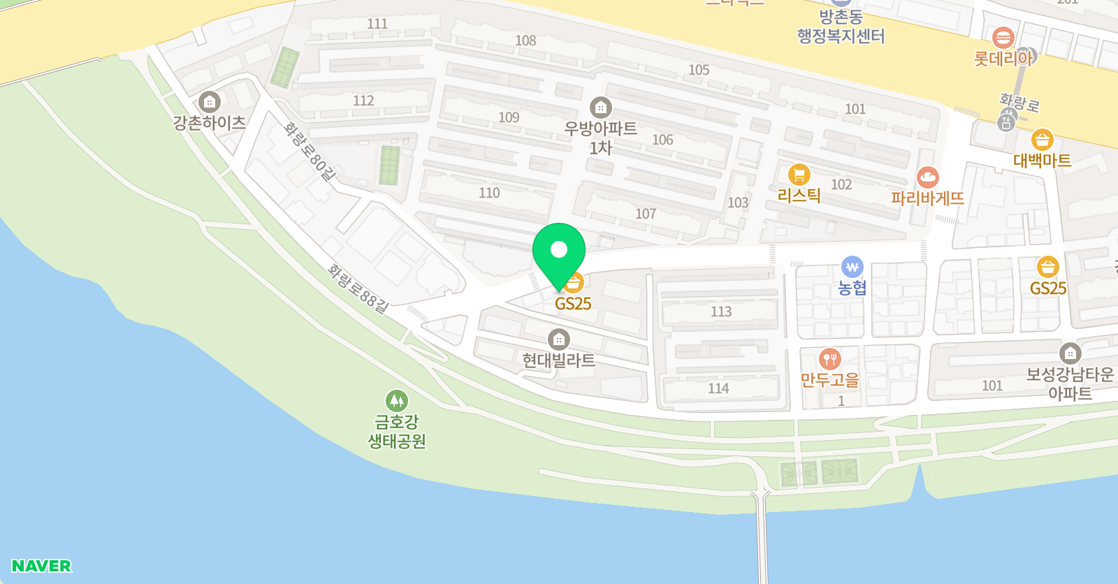 강촌키즈 태권도 위치
