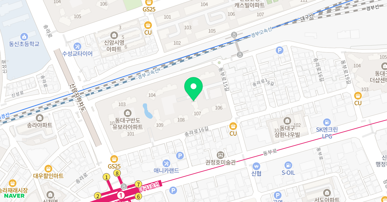 뮤엠 영어 동대구유보라NEST 위치