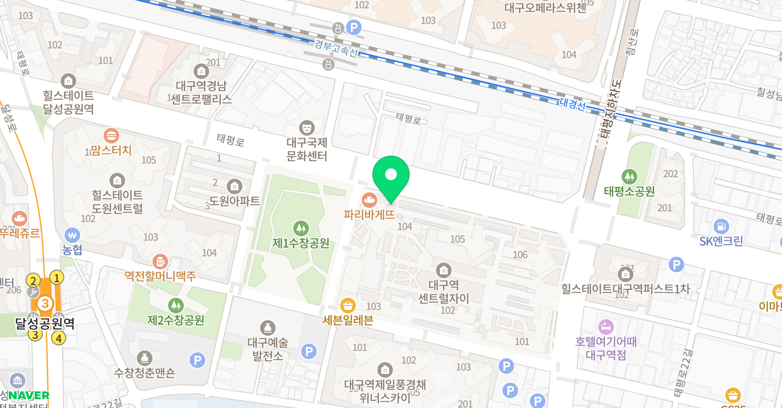 뮤엠 영어 대구역센트럴자이점 위치