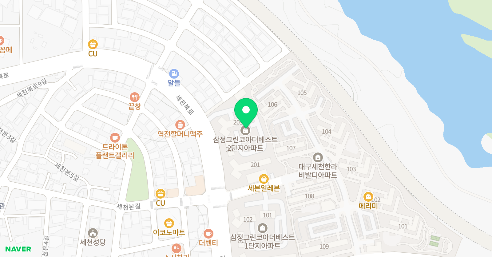 다비수 세천점 수학교습소 위치