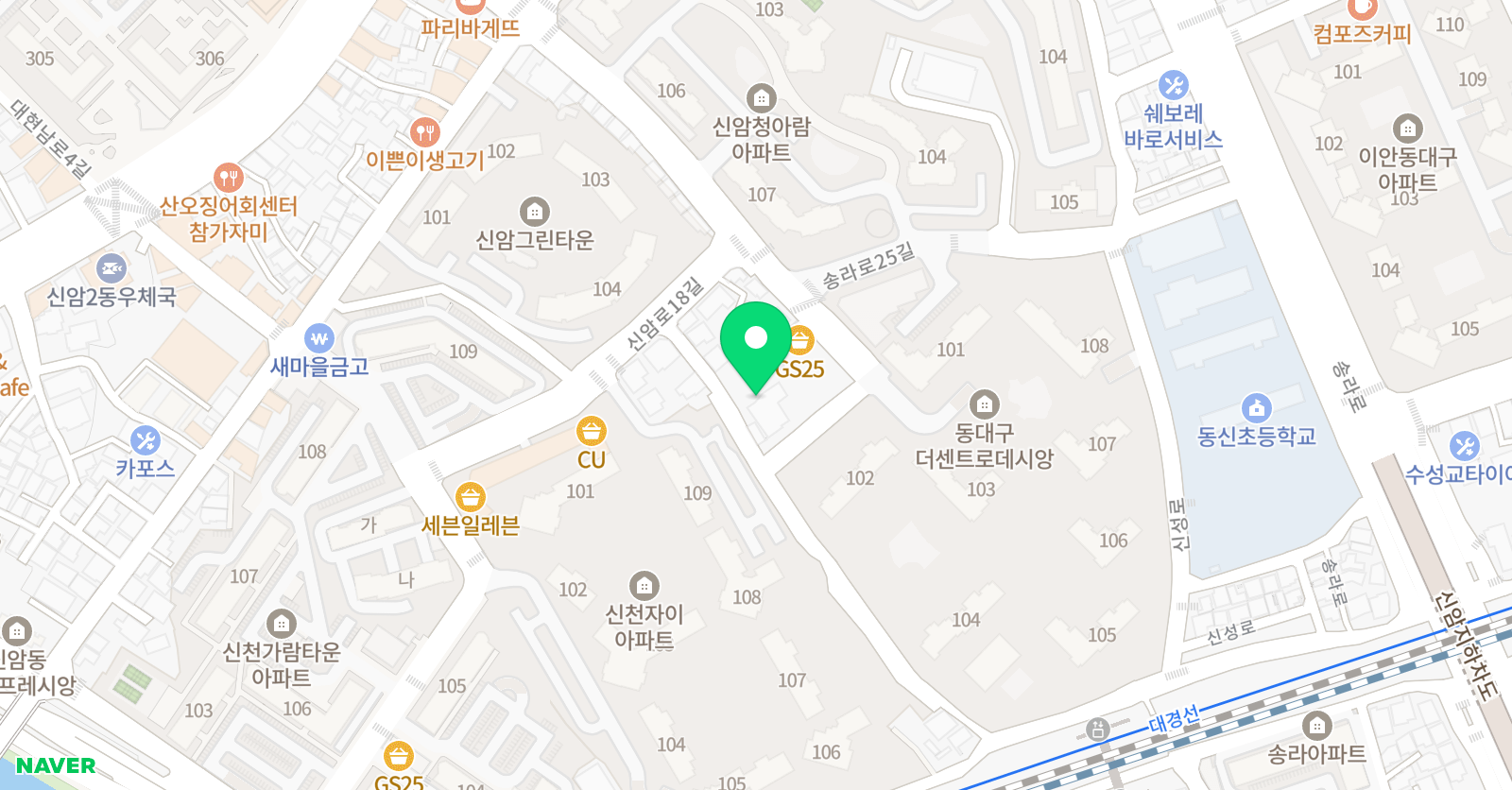 쎈 국영수학원 위치