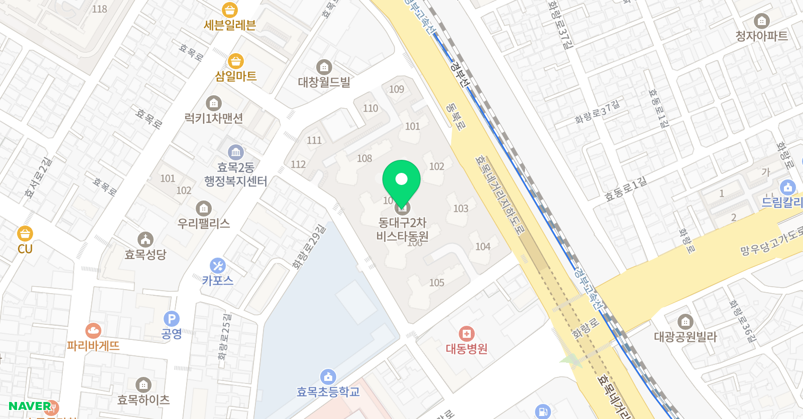 쮸쌤 수학과학 효목점 위치