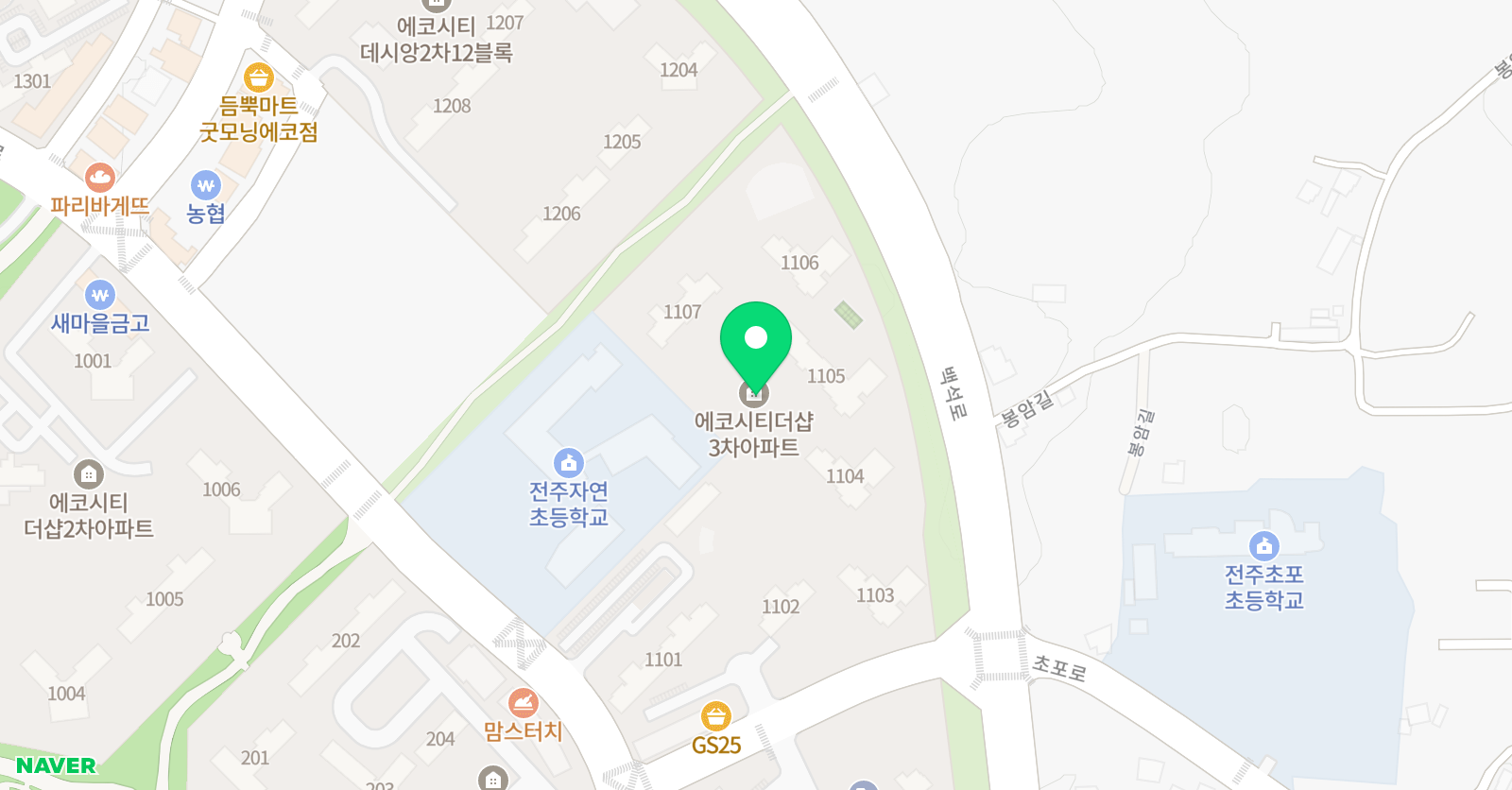 아소비 전주 에코더샵3차점 위치