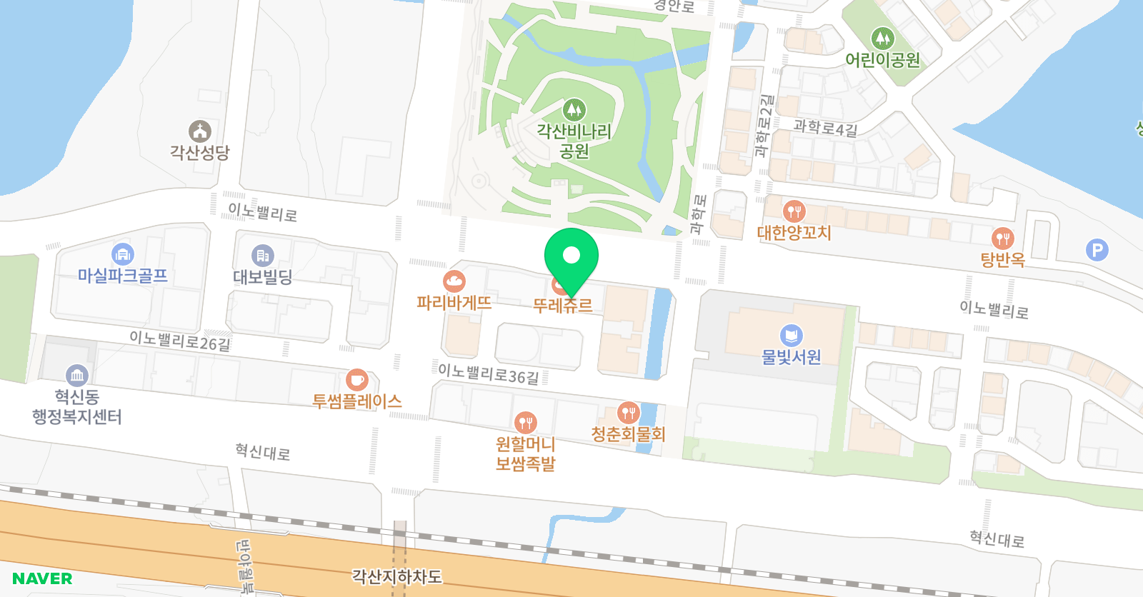 유니온 축구클럽 2호 각산점 위치