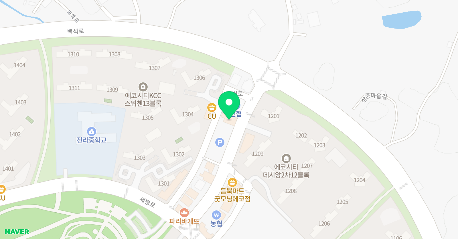 지앤비어학원 에코시티캠퍼스 위치