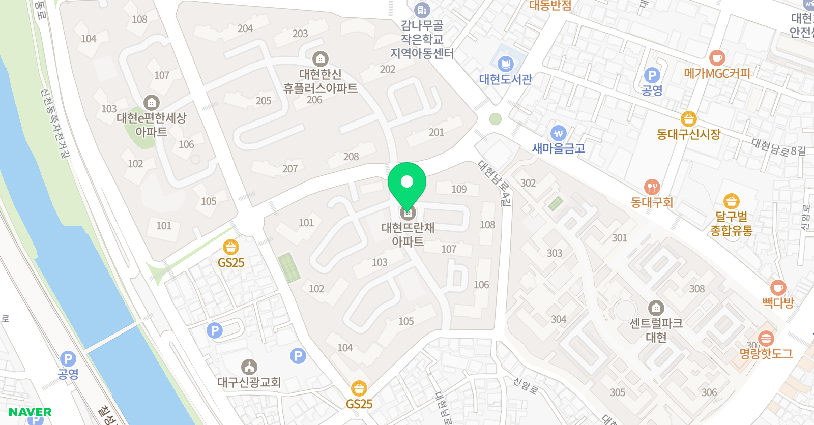 기탄사고력교실 대현뜨란채점 위치