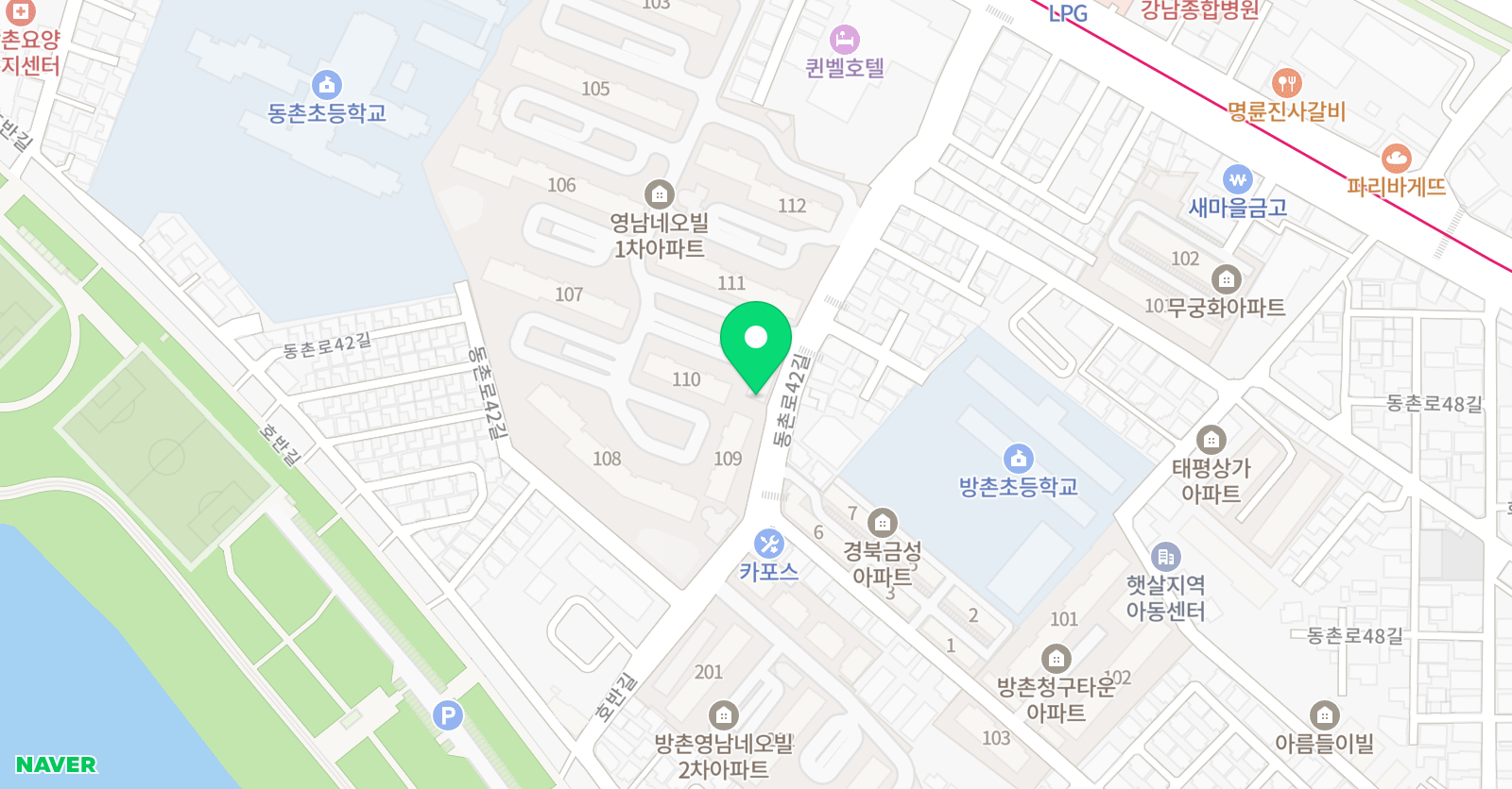 영남대무성 태권도 위치