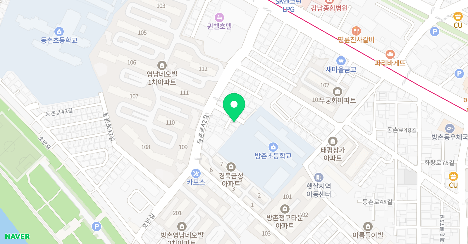 푸르넷 공부방 방촌 위치