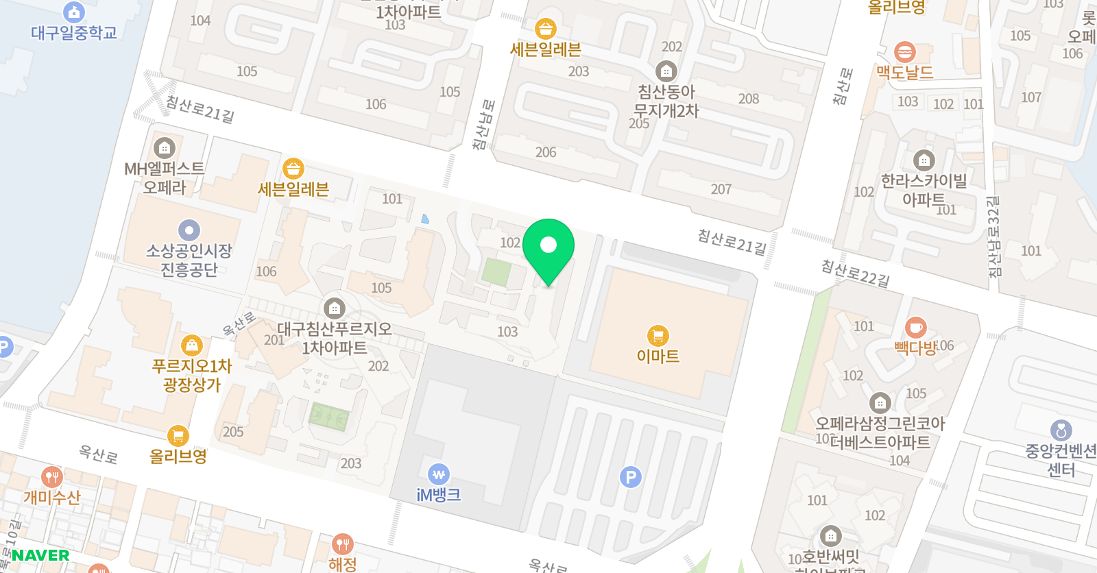 뮤엠 영어 달산점 위치