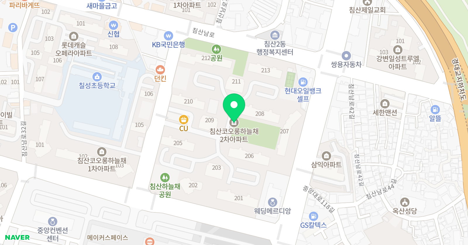 침산 코오롱하늘채 독서토론논술교실 위치