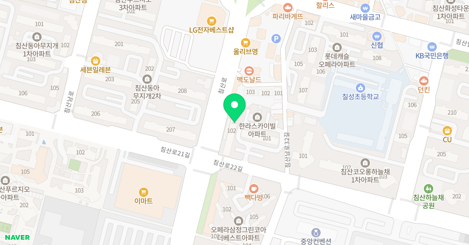 3030 영어 침산러닝센터 위치