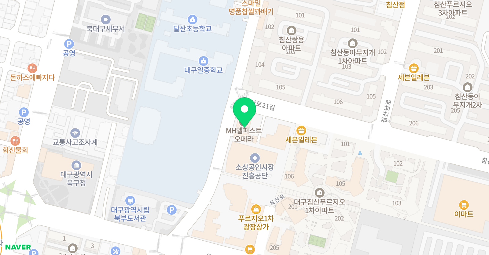튼튼 영어베이비리그 대구북구센터 위치
