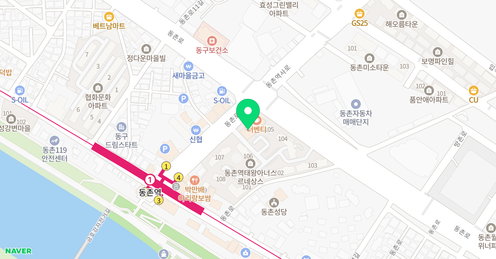 대장부 본관 태권도 위치