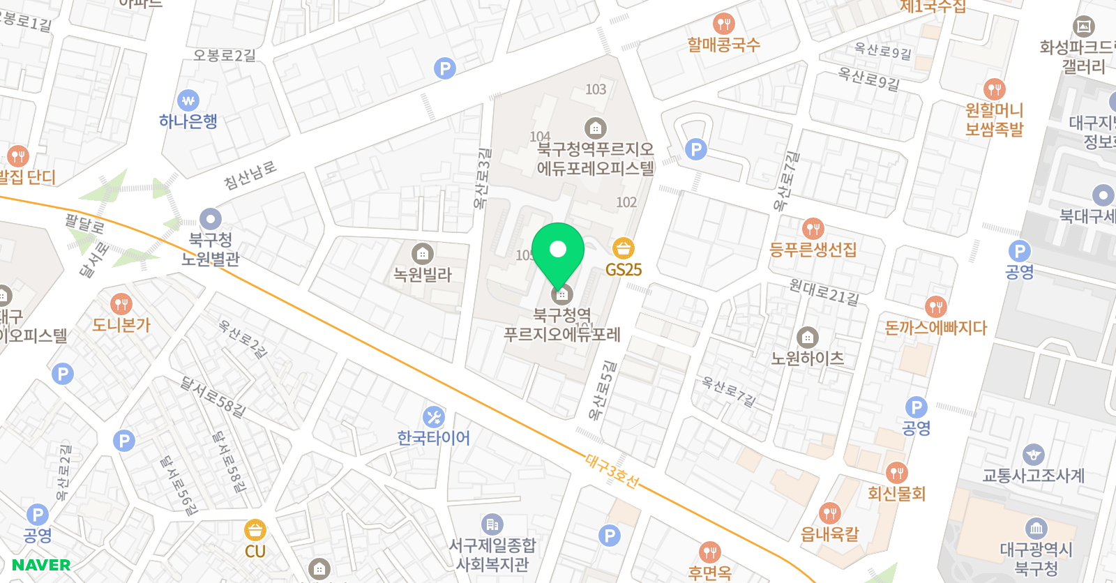 기탄사고력교실 북구청역푸르지오점 위치