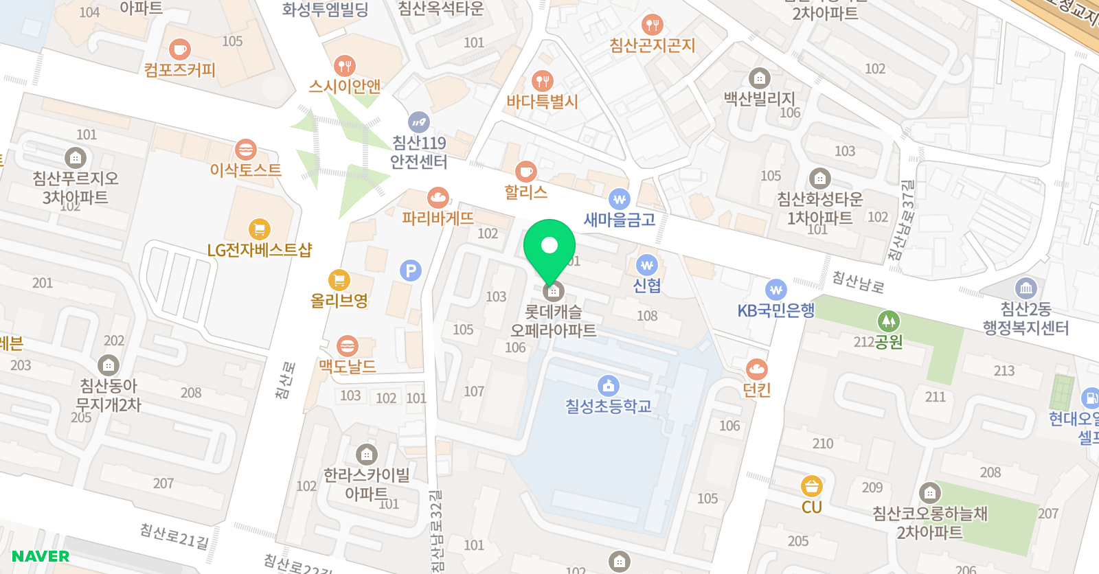 홈런스마트학습센터 칠성초점 위치