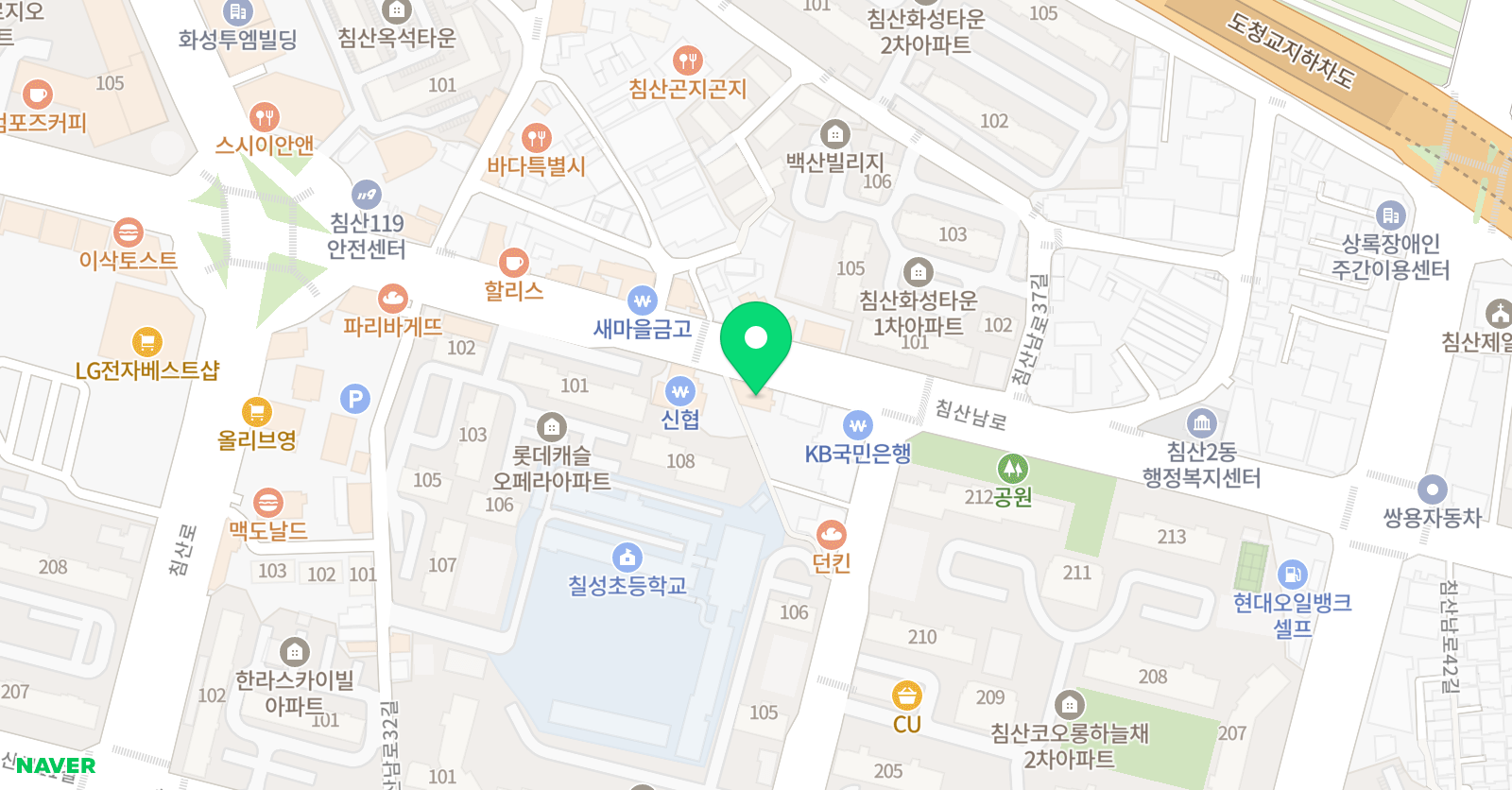 책나무칠성 독서학원 위치