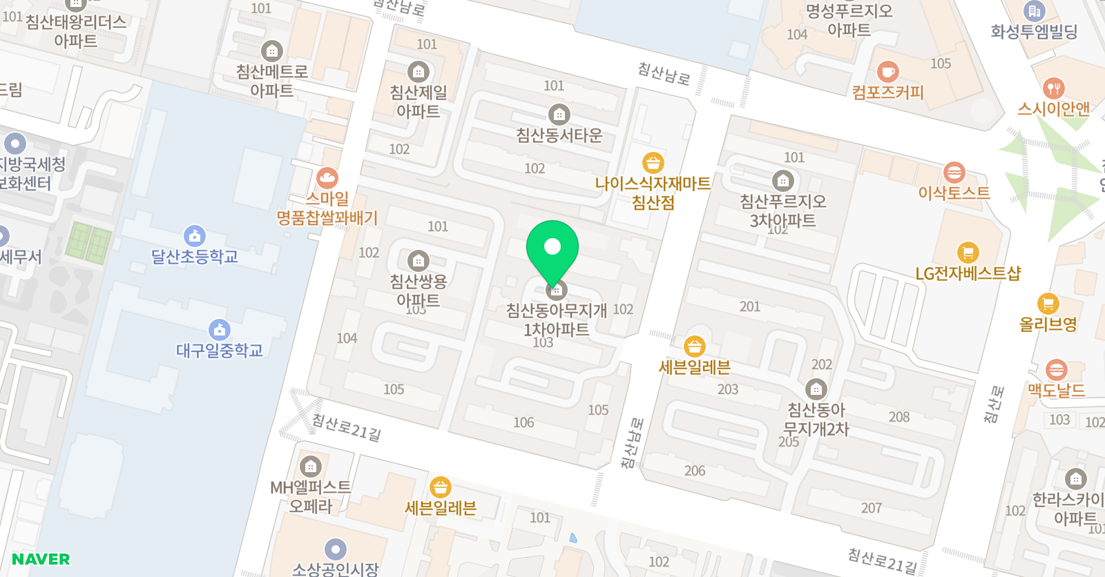 푸르넷공부방 동아무지개점 위치