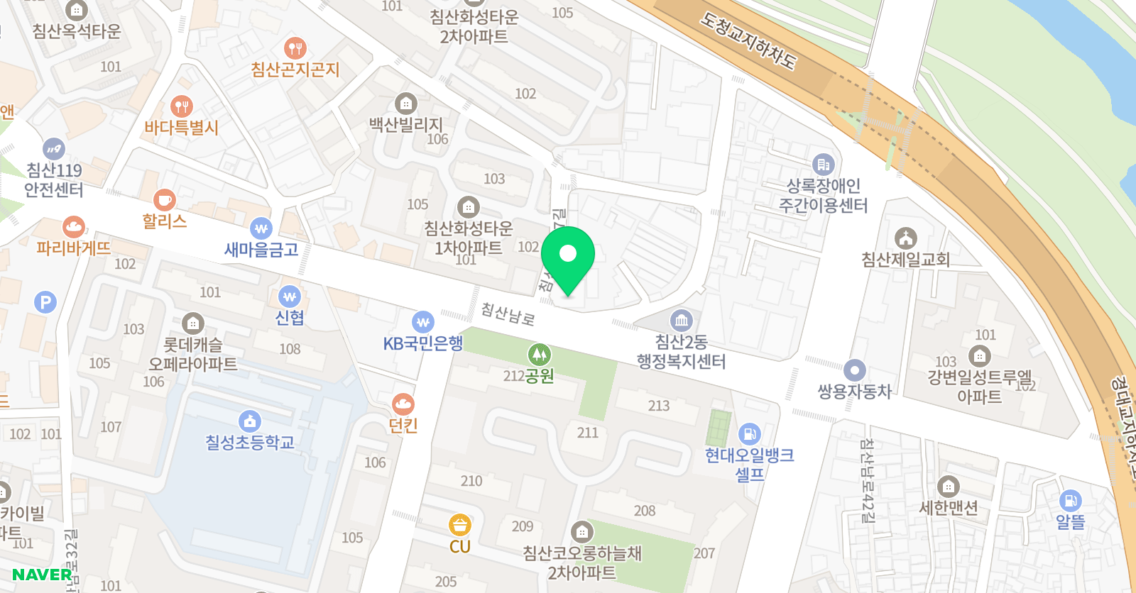 영어종결센터 침산학원 위치