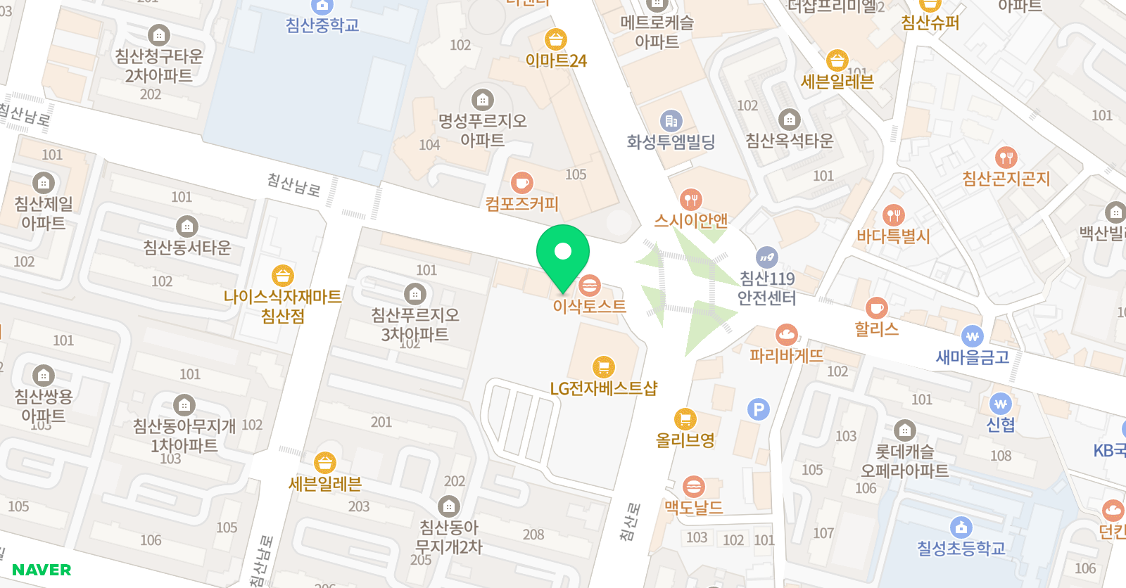 폴리아 수학학원 침산원 위치