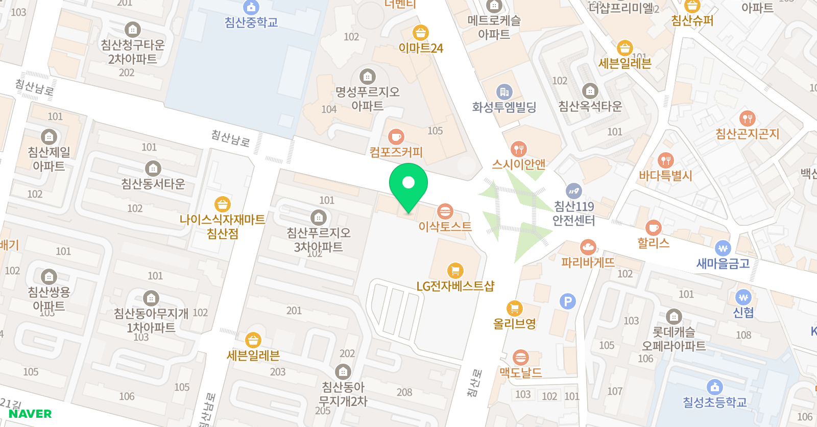 한빛 수학학원 위치