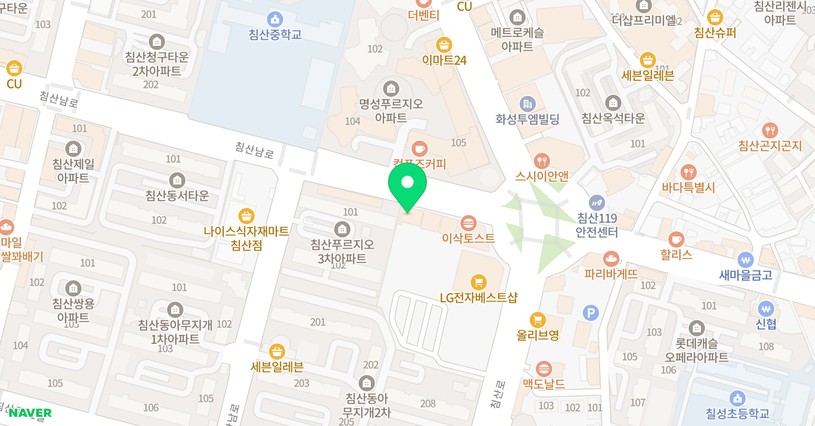 매쓰나인 수학학원 위치
