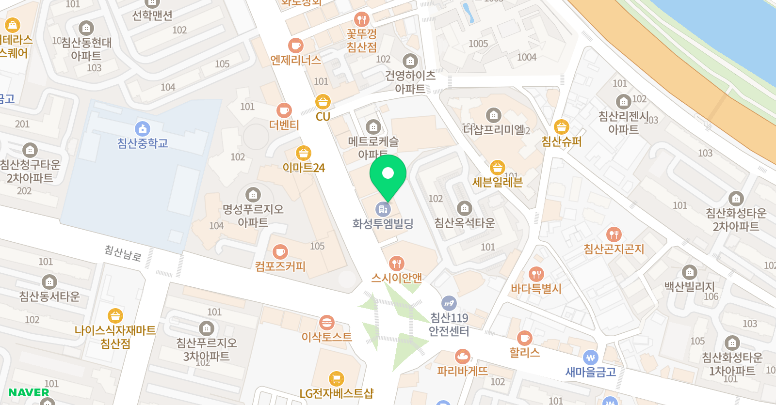 원더랜드 대구북구 침산어학원 위치