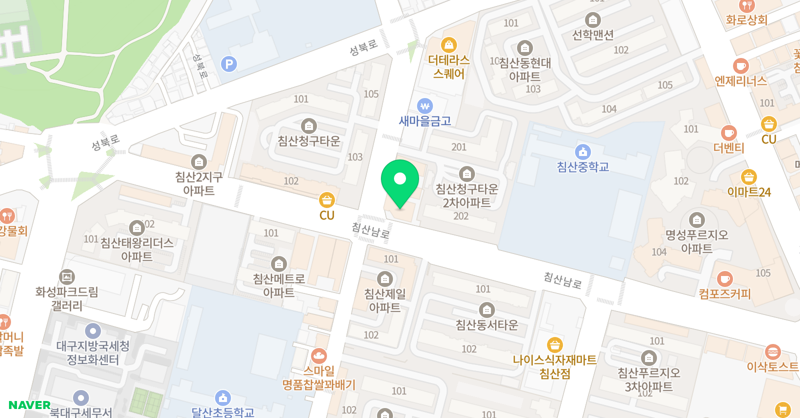 눈높이 하이캠퍼스 침산학원 위치