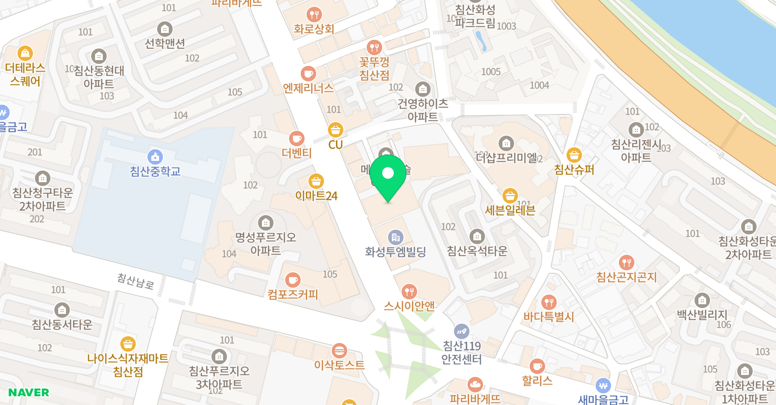 리딩오션독서침산센터학원 위치
