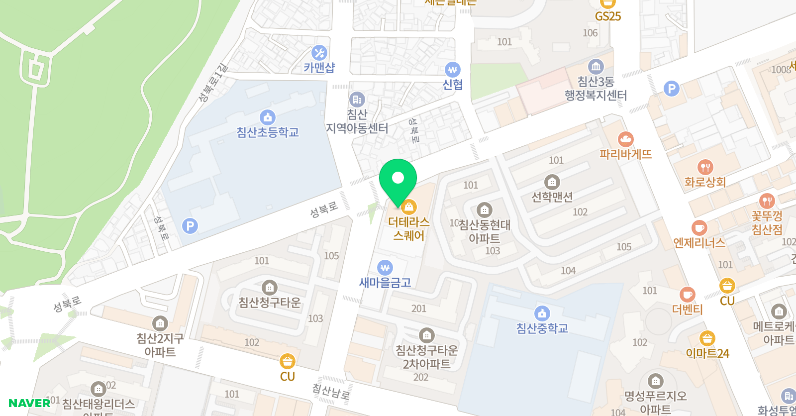 청담 어학원 대구침산브랜치 위치