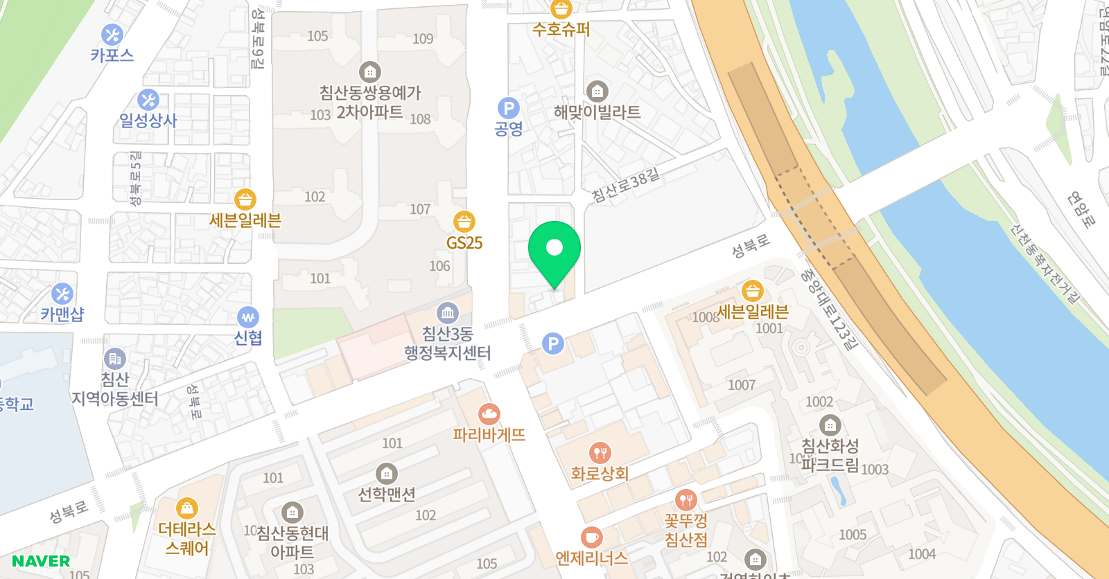 푸르넷 공부방 침산선학원 위치