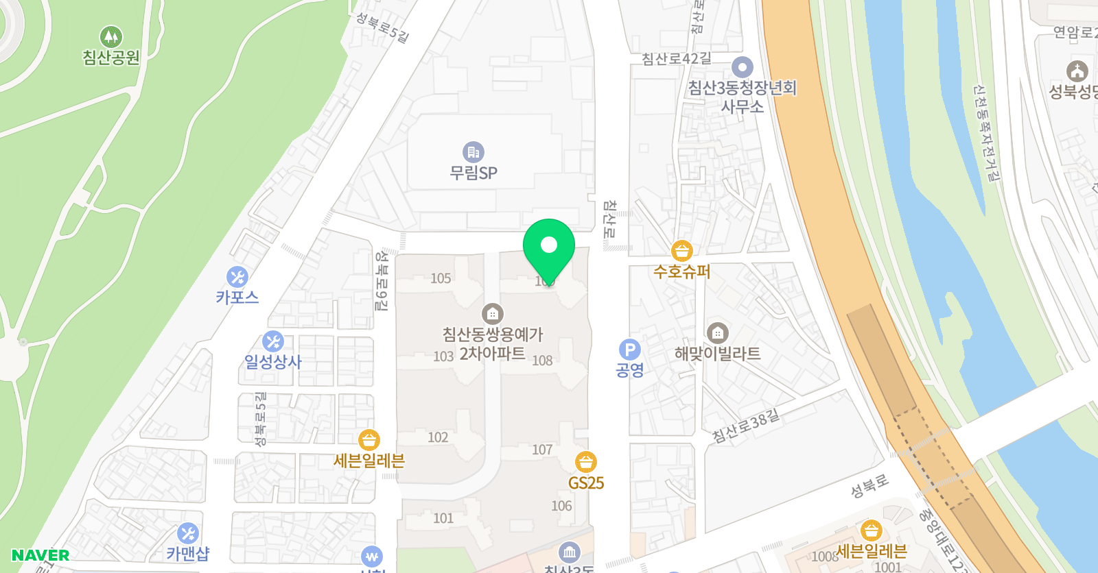 아소비 대구침산화성파크드림점 위치