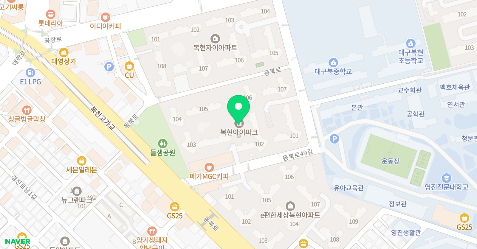 아소비 대구복현아이파크점 위치