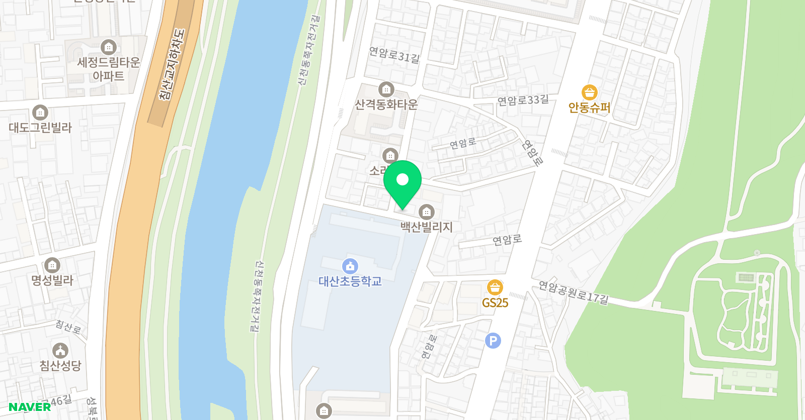 글셈 학원 위치