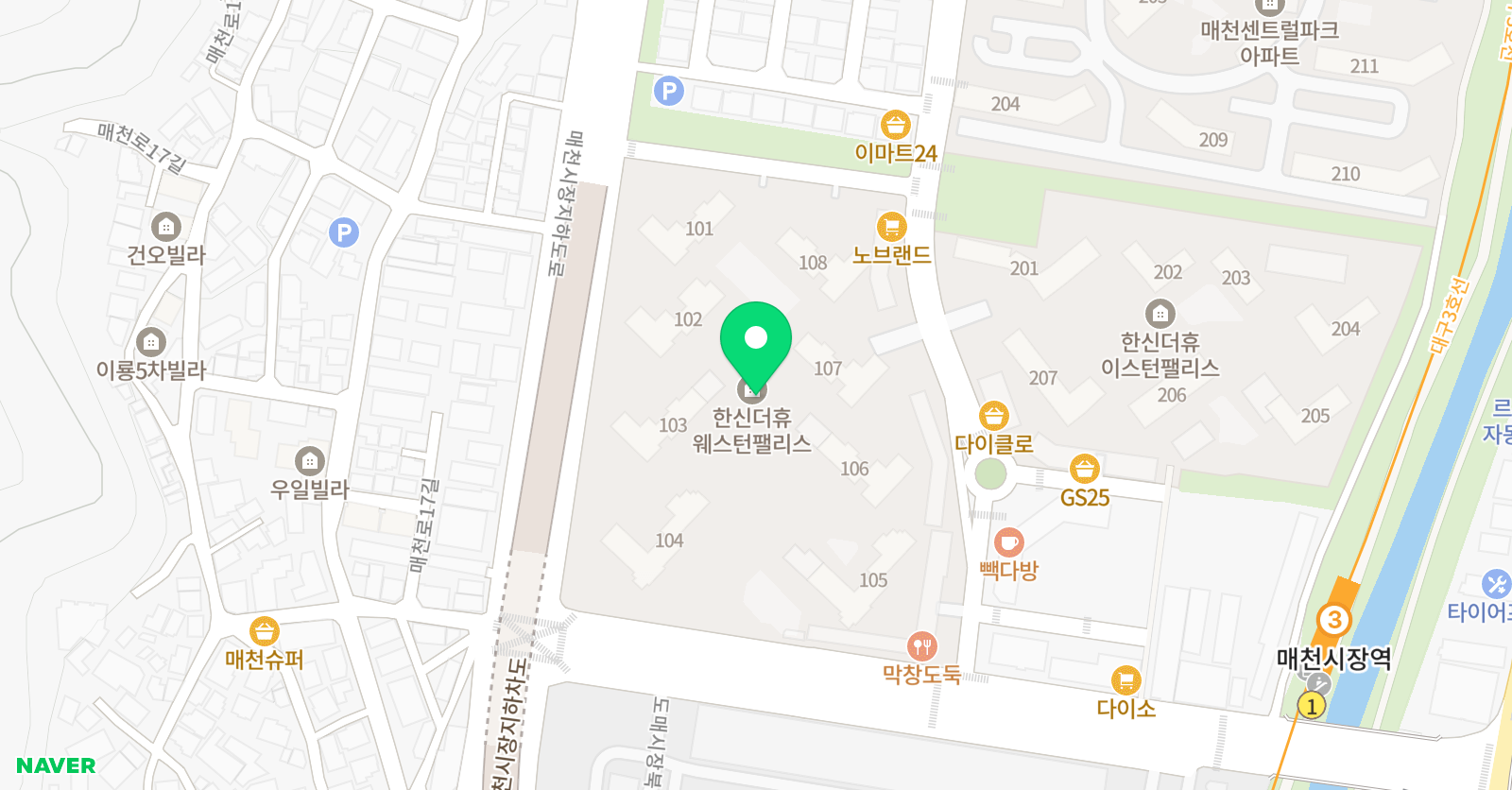 한신더휴 푸르넷 공부방 위치