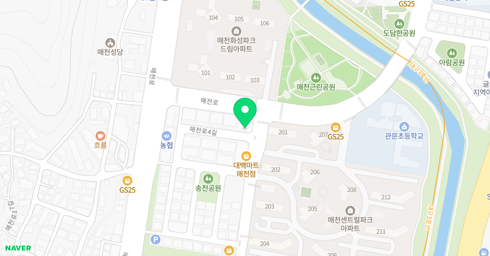 오름 영어수학전문학원 위치