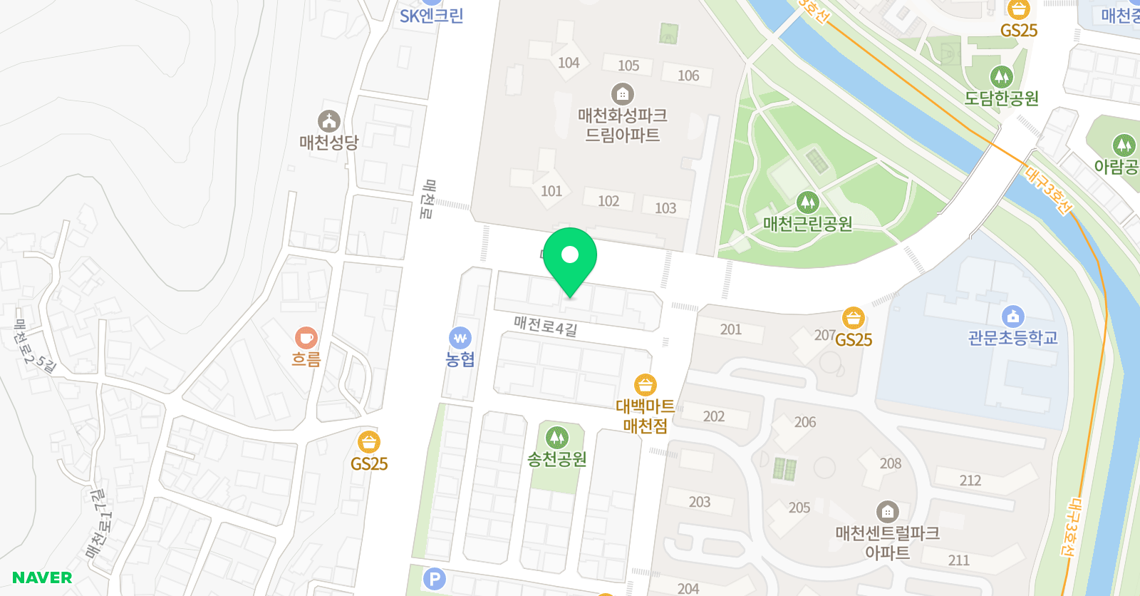 바른아이 태권도장 위치